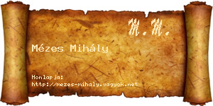 Mézes Mihály névjegykártya