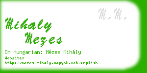 mihaly mezes business card