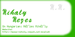 mihaly mezes business card